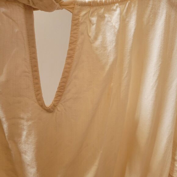 Lc Lauren Conrad Boho Ivory Lace Keyhole Tie Trim Top Wmns Sz L - Picture 8 of 11